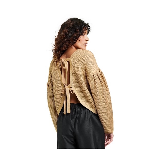Kika Vargas Sweaters - NWT Kika Vargas x Target limited edition gold metallic back-tie sweater - Small